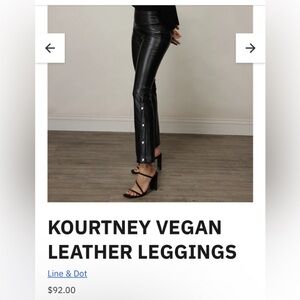 LINE AND DOT: KOURTNEY VEGAN LEATHER LEGGINGS NWT